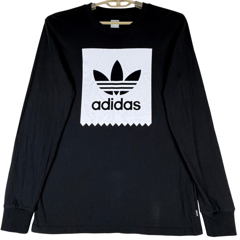 Adidas Skateboarding Shirt Mens M Black Long Sleeve Trefoil Logo Graphic